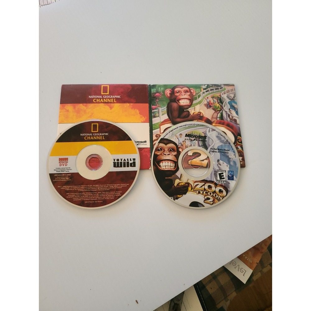 ZOO TYCOON 2‎ & NATIONAL GEOGRAPHIC TOTALLY WILD 2 IN 1 RARE WIN PC CD ROM